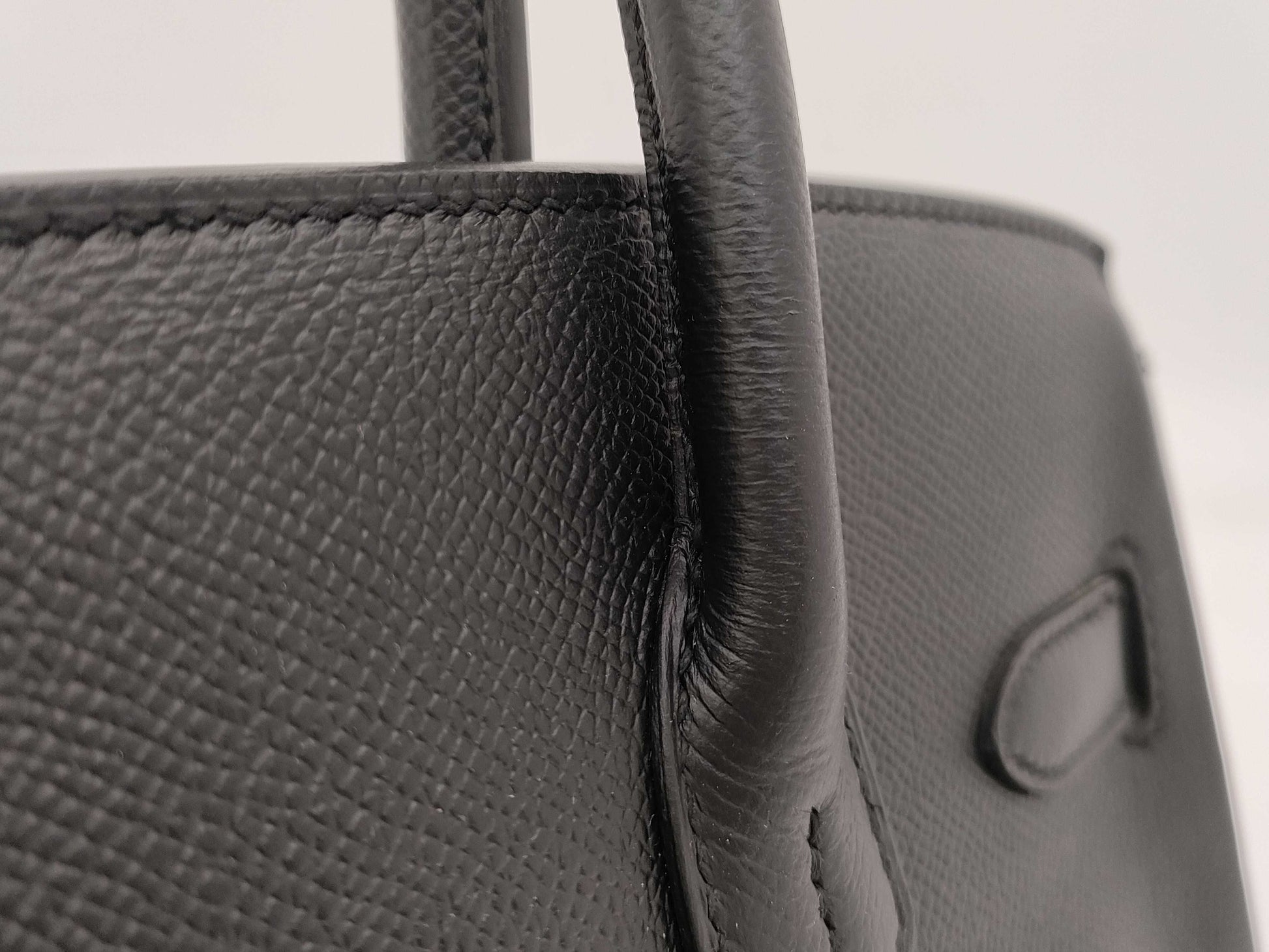 HERMES Birkin 30 Black Gold Hardware C Stamp Handbag