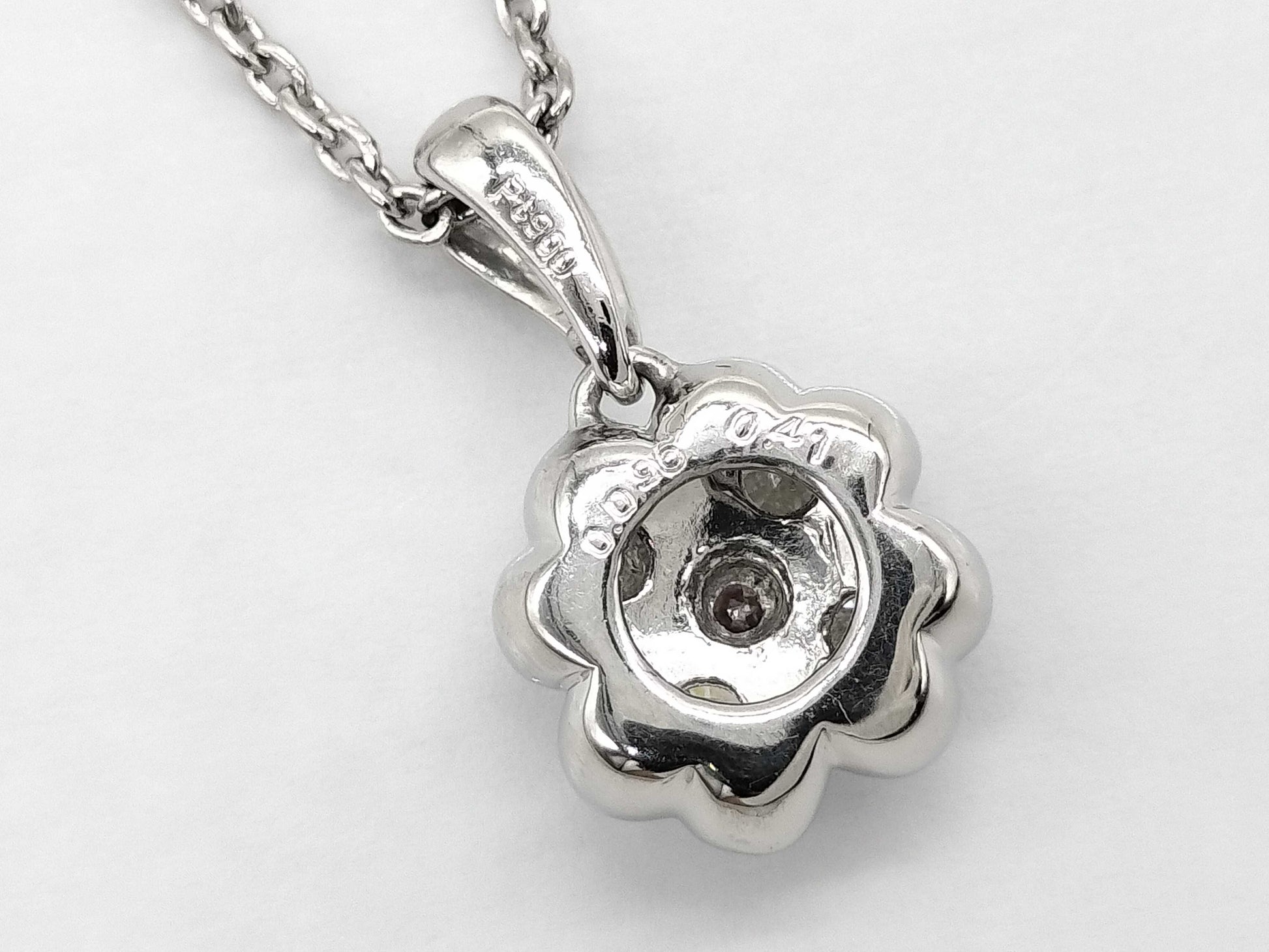 PD0.096ct D0.41ct Pt900/Pt850 6.5g Necklace 