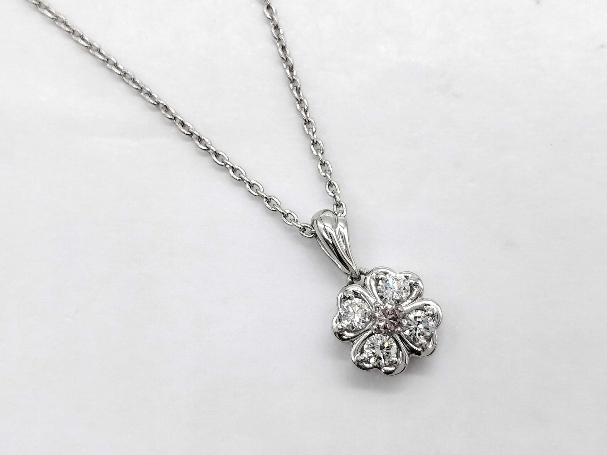 PD0.096ct D0.41ct Pt900/Pt850 6.5g Necklace 