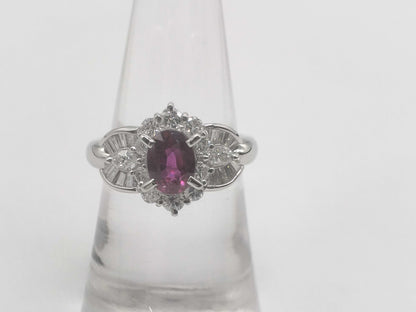 R1.15ct D0.75ct Pt900 6.8g Ring 