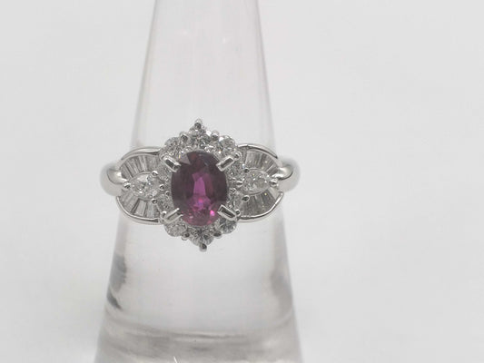 R1.15ct D0.75ct Pt900 6.8g Ring 