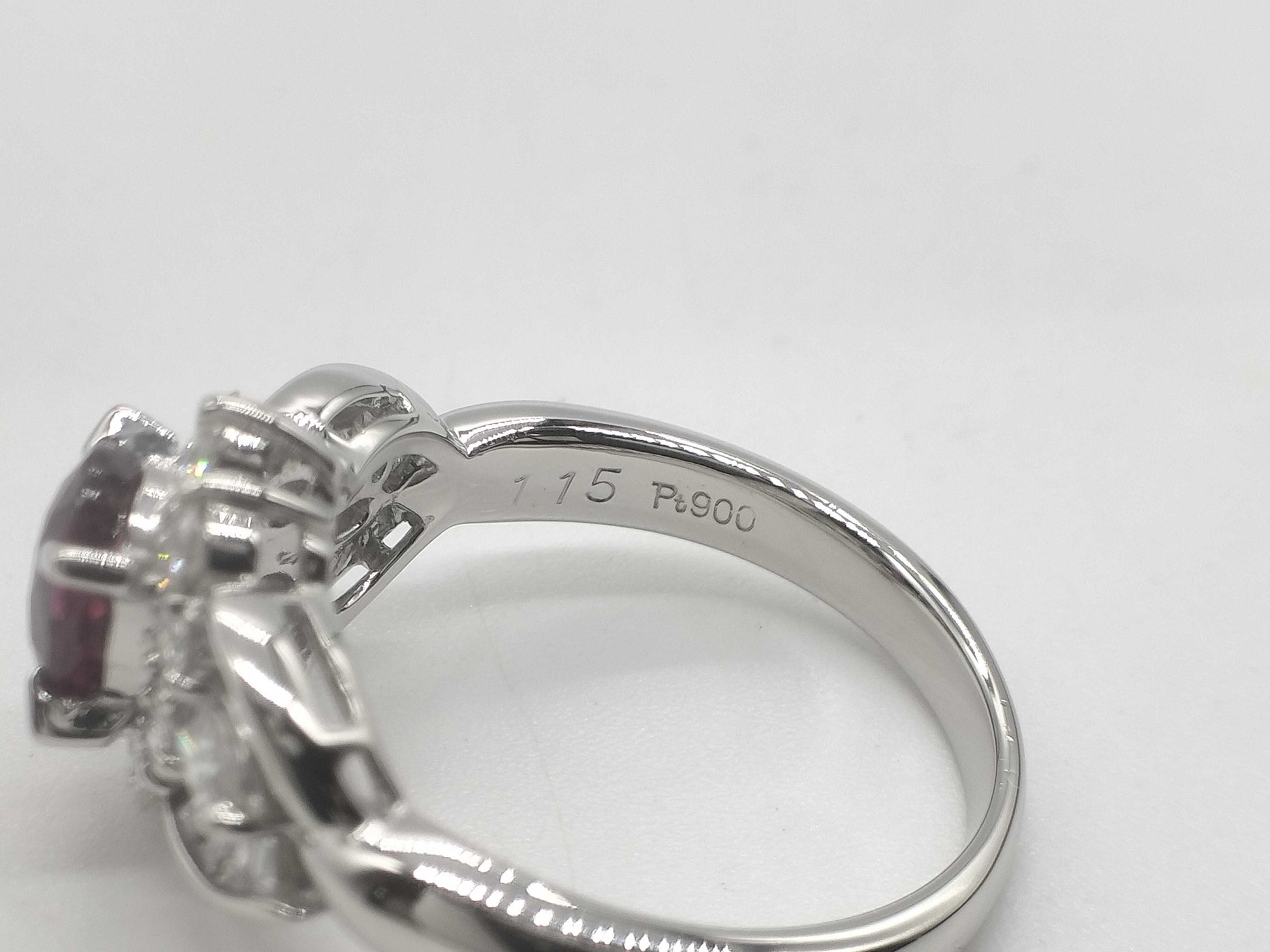 R1.15ct D0.75ct Pt900 6.8g Ring 