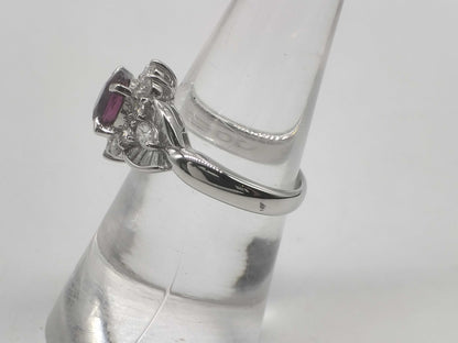 R1.15ct D0.75ct Pt900 6.8g Ring 