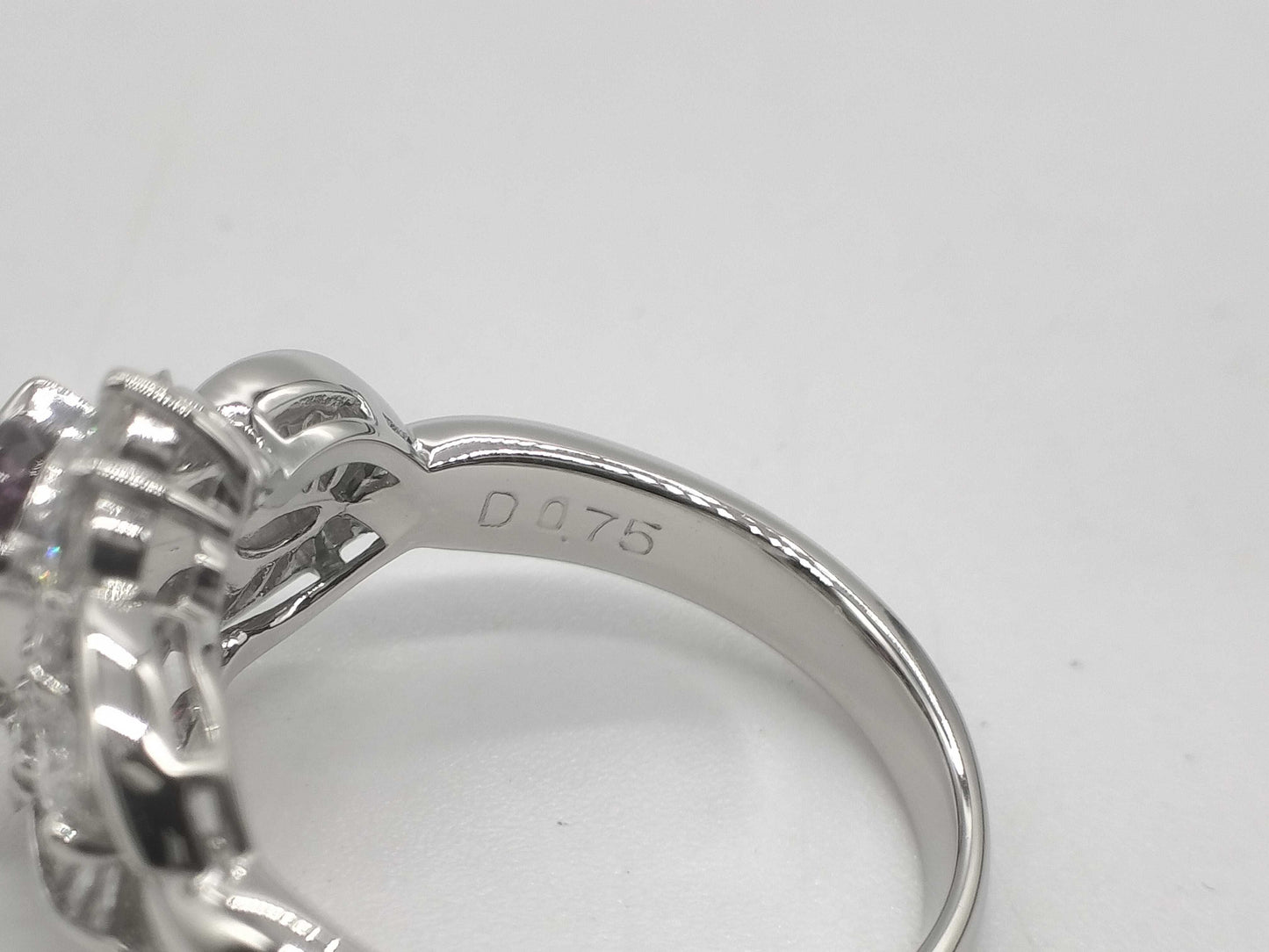 R1.15ct D0.75ct Pt900 6.8g Ring 