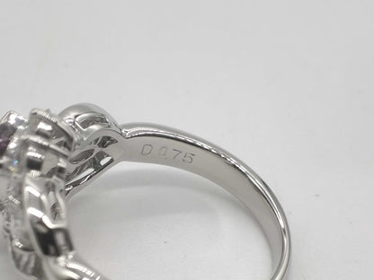 R1.15ct D0.75ct Pt900 6.8g Ring 