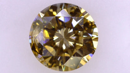 2.137ct Fancy Brown I-1 ****/GD/GD NONE NATURAL 8.32-8.37X5.03mm RD Color factor inspected by PL analysis Loose Diamond