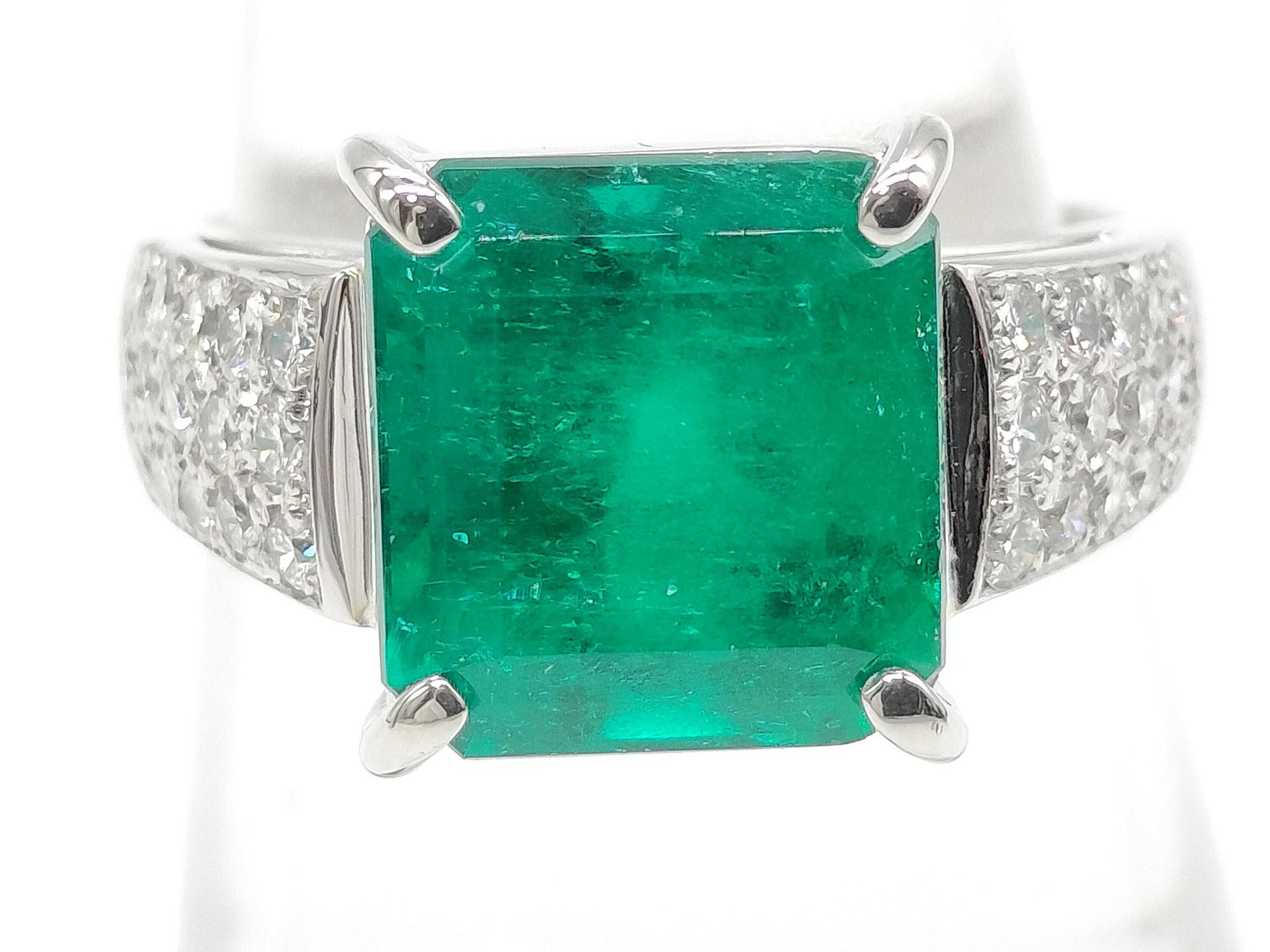 E4.36ct D0.418ct Pt900 9.3g Ring 