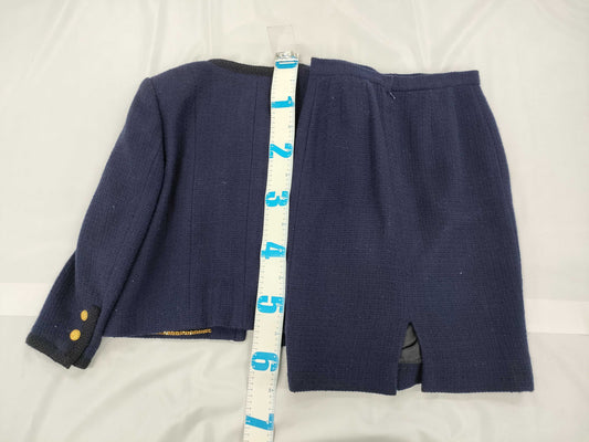 CHANEL Tweed Set with Coco Button and Gold Chain Jacket