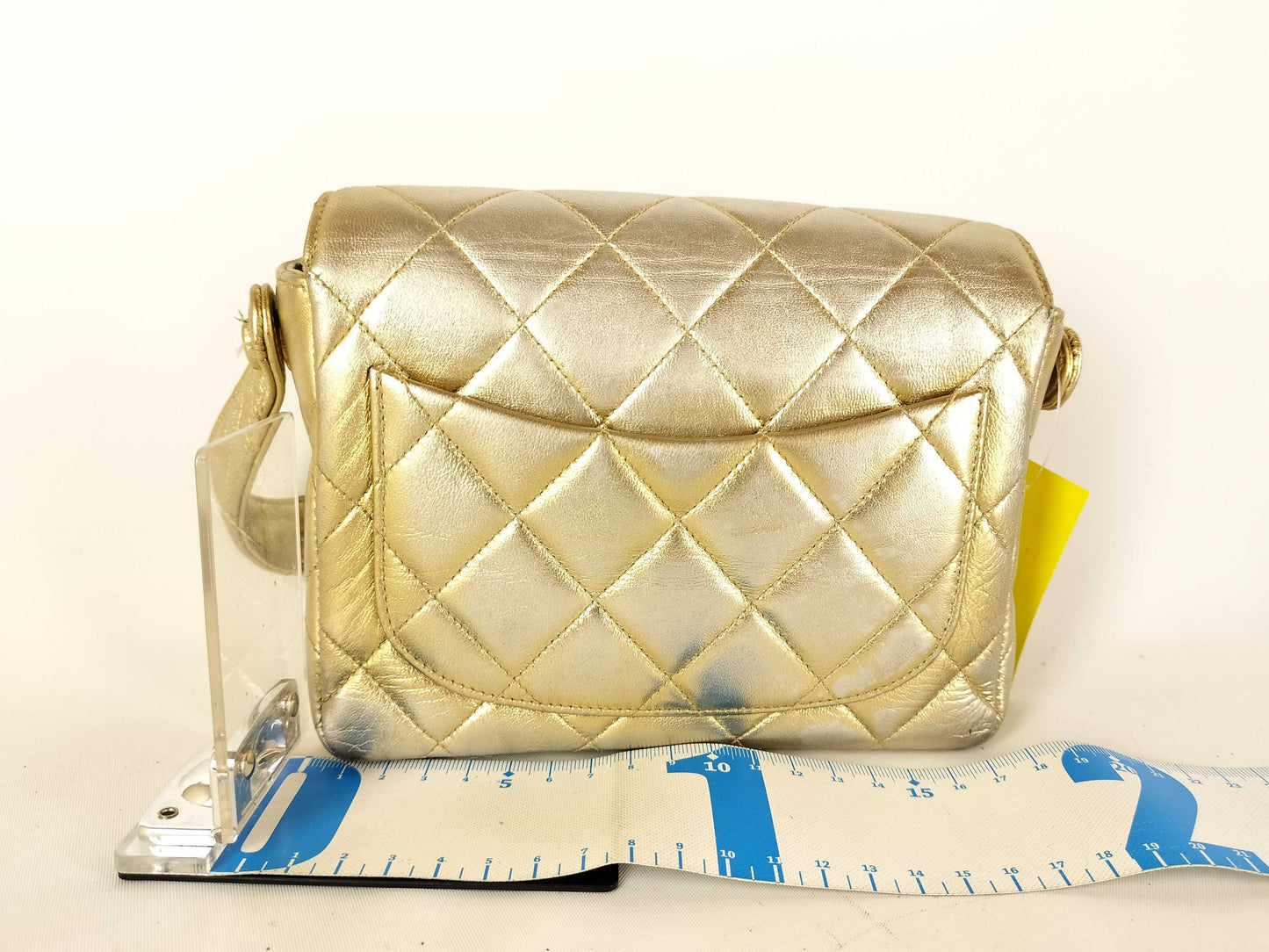 CHANEL Gold Metallic Minimato Handbag, No. 3, Corner and Surface Scratches
