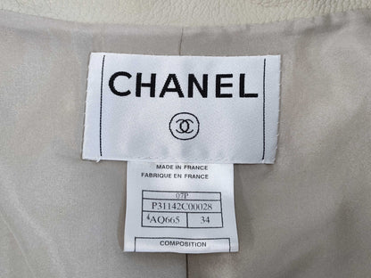 CHANEL Coco Mark Lamb Leather Jacket P31142 Size 34 Jacket
