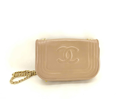 CHANEL Lambskin Coco Mark Chain Bag Beige 0 Series Shoulder Bag