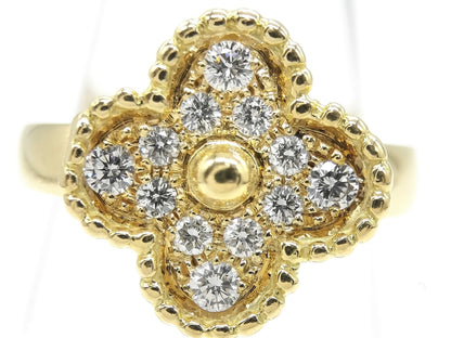 Van Cleef & Arpels Vintage Alhambra #47 Diamond Ring in Yellow Gold 750 