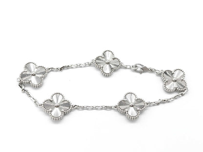 Van Cleef & Arpels Vintage Alhambra Guilloched 5-Piece Bracelet in Au750, 19.5g 