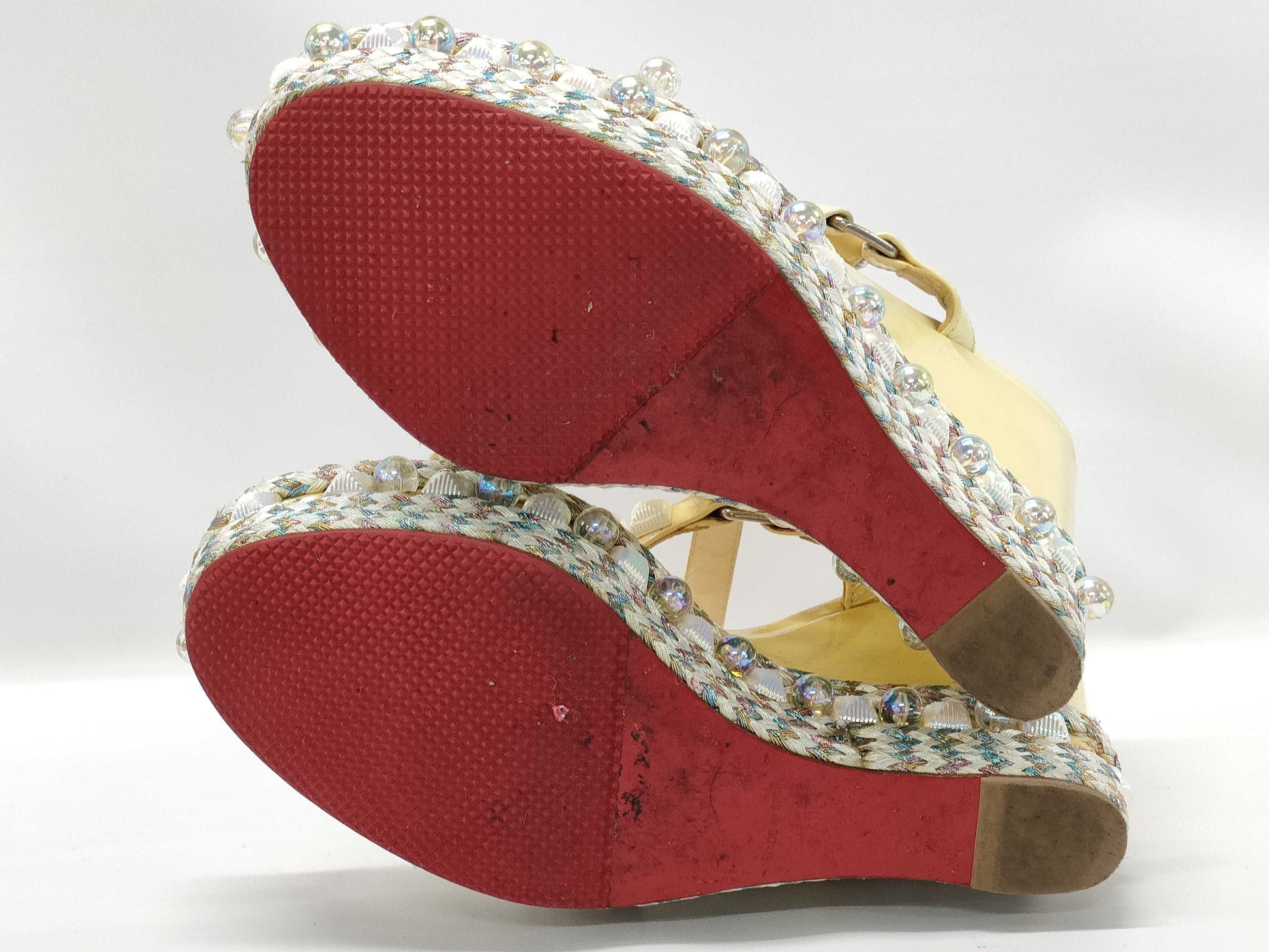 Christian Louboutin studded patent leather sandals