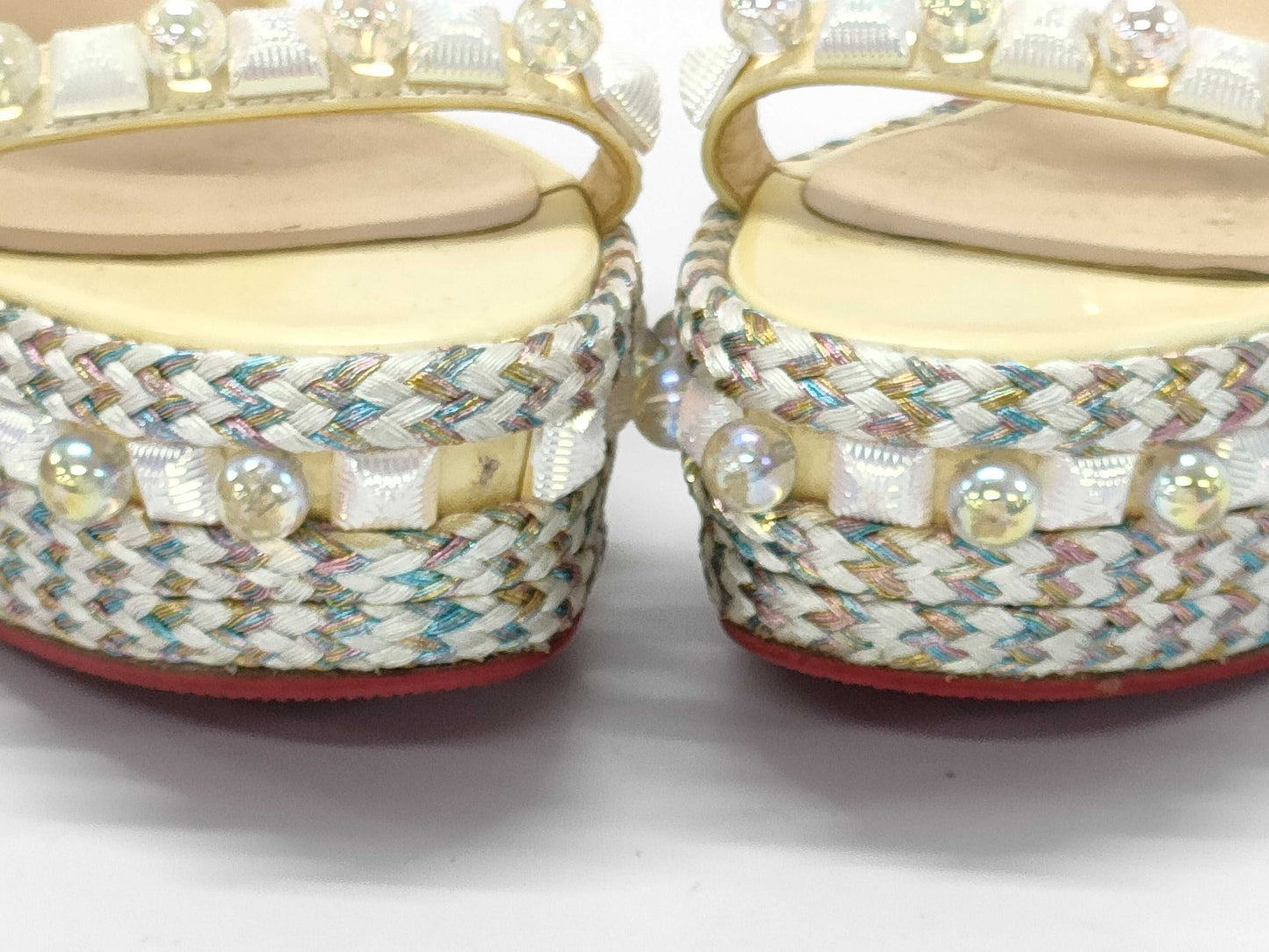 Christian Louboutin studded patent leather sandals