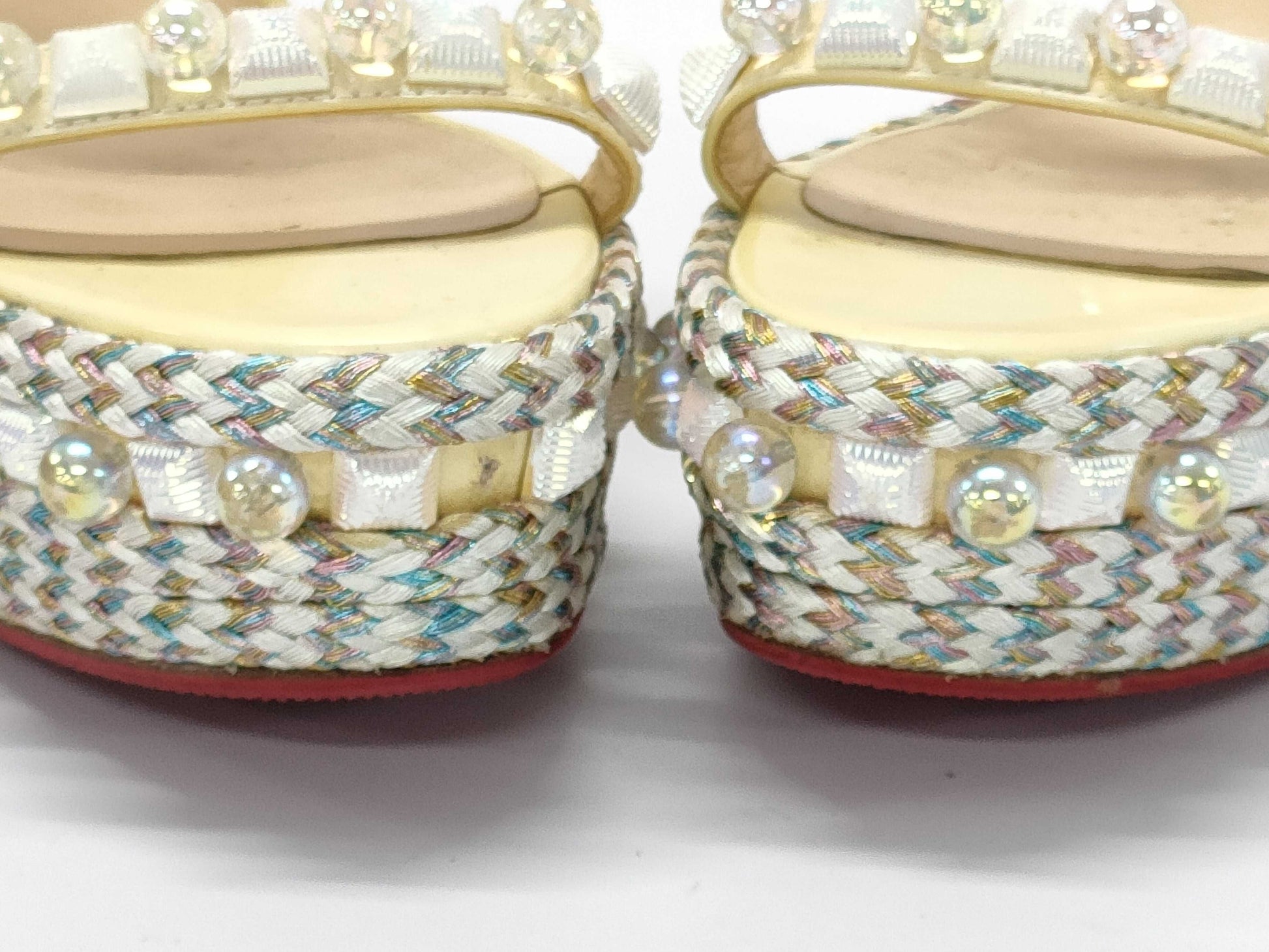 Christian Louboutin studded patent leather sandals