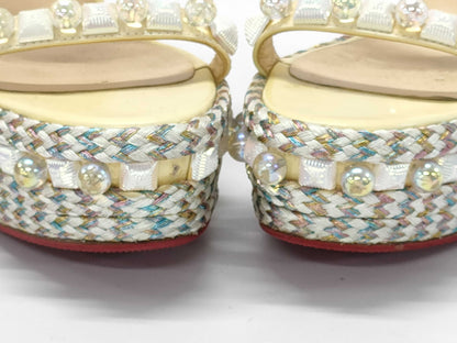 Christian Louboutin studded patent leather sandals