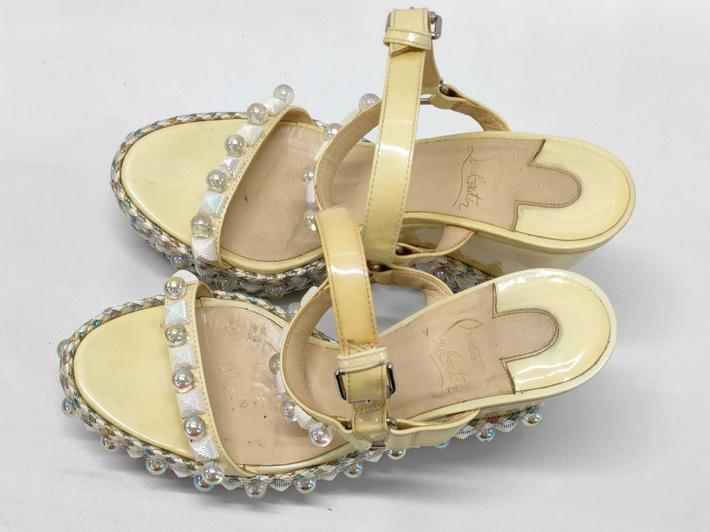 Christian Louboutin studded patent leather sandals