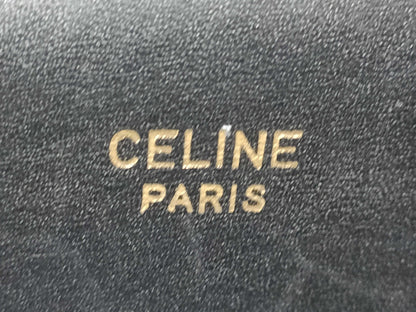 CELINE Triomphe Gold Hardware Leather Shoulder Bag Black Shoulder Bag