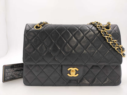 CHANEL Lambskin Double Flap Double Chain Shoulder Bag, No. 1