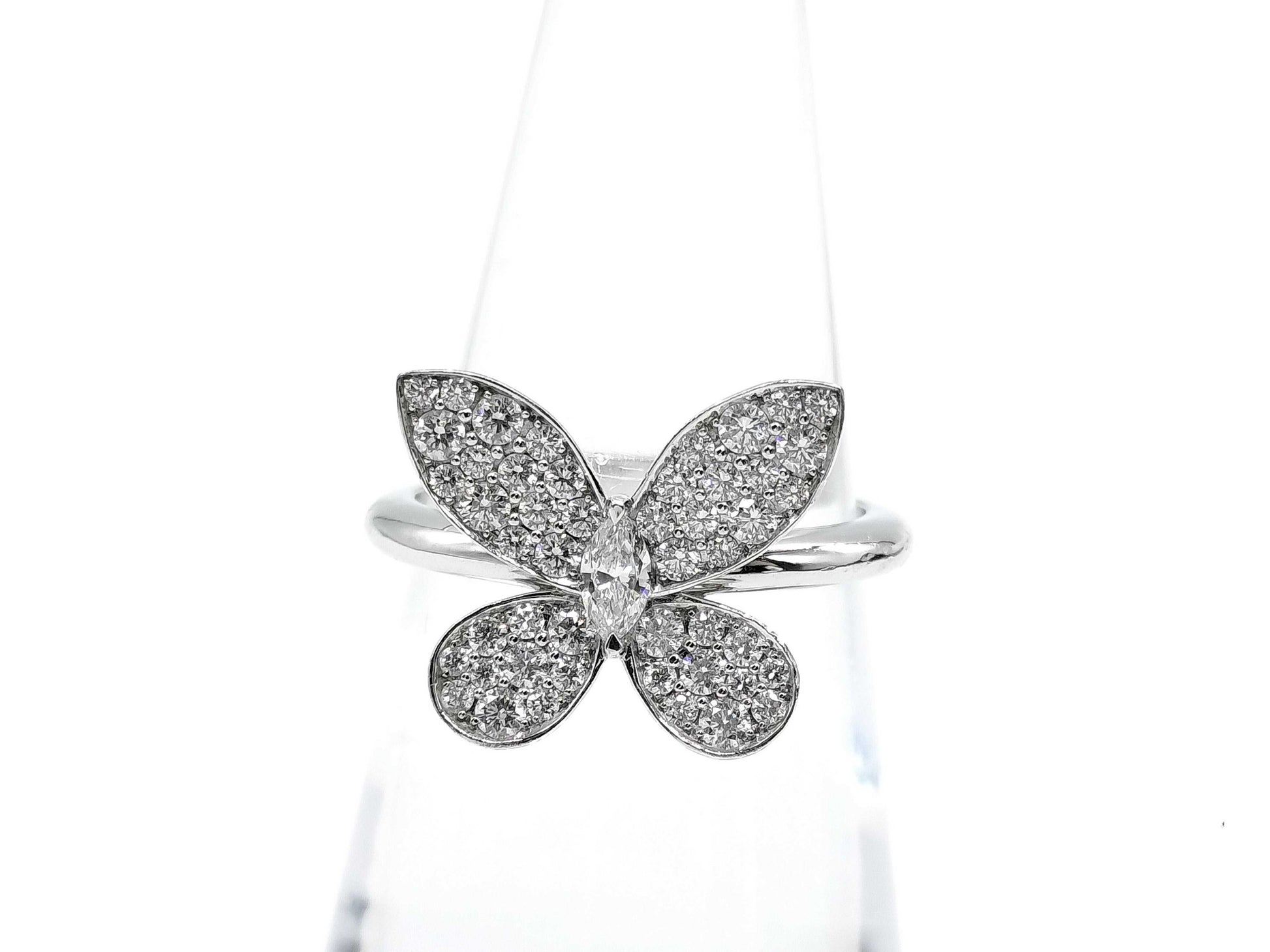 GRAFF Butterfly Pavé Diamond WG Au750 4.6g Ring 