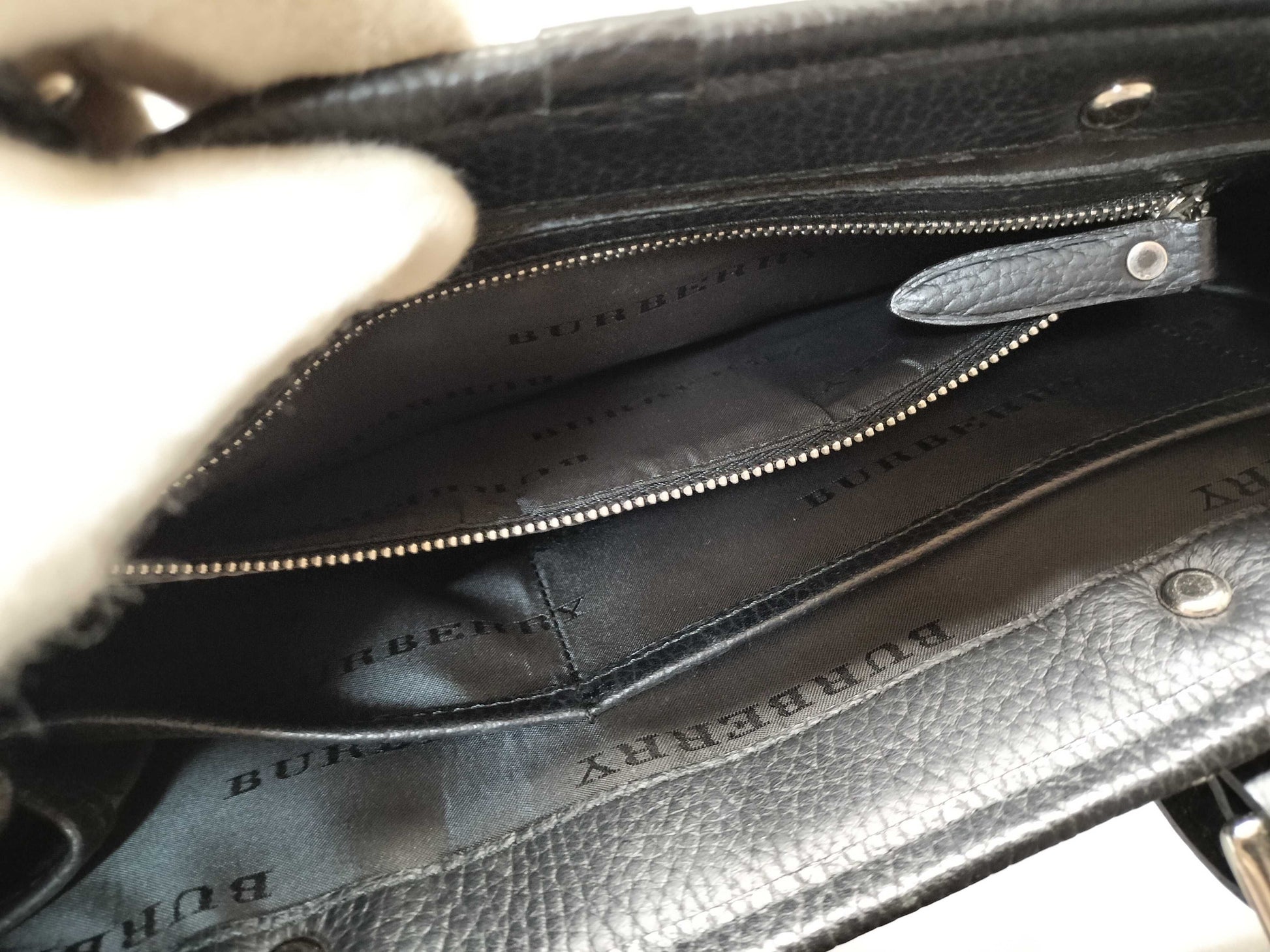 BURBERRY Nylon and Leather Nova Check Handbag
