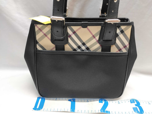 BURBERRY Nylon and Leather Nova Check Handbag