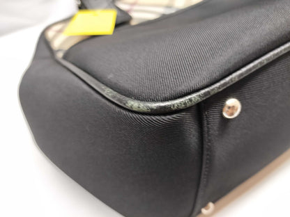 BURBERRY Nylon and Leather Nova Check Handbag
