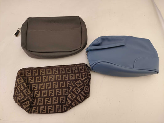 FENDI Deterioration/Ferragamo Perfume/FURLA 3-Piece Pouch