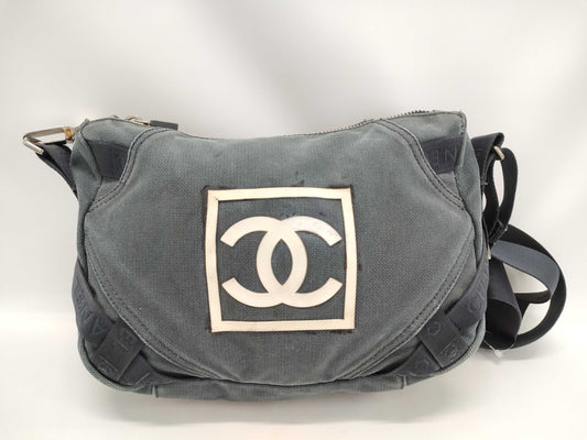 CHANEL Sport Chanel Sport Shoulder Bag Coco Mark Denim Shoulder Bag