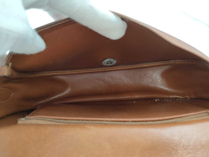 Dior Old Dior Leather Shoulder Bag, Brown Leather, Flap Stuck, Difficult to Open/Close