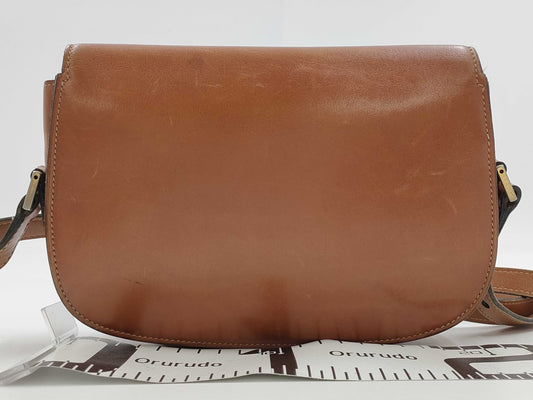 Dior Old Dior Leather Shoulder Bag, Brown Leather, Flap Stuck, Difficult to Open/Close