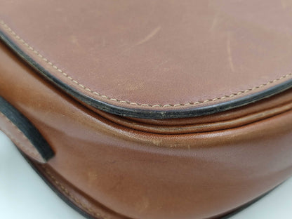 Dior Old Dior Leather Shoulder Bag, Brown Leather, Flap Stuck, Difficult to Open/Close