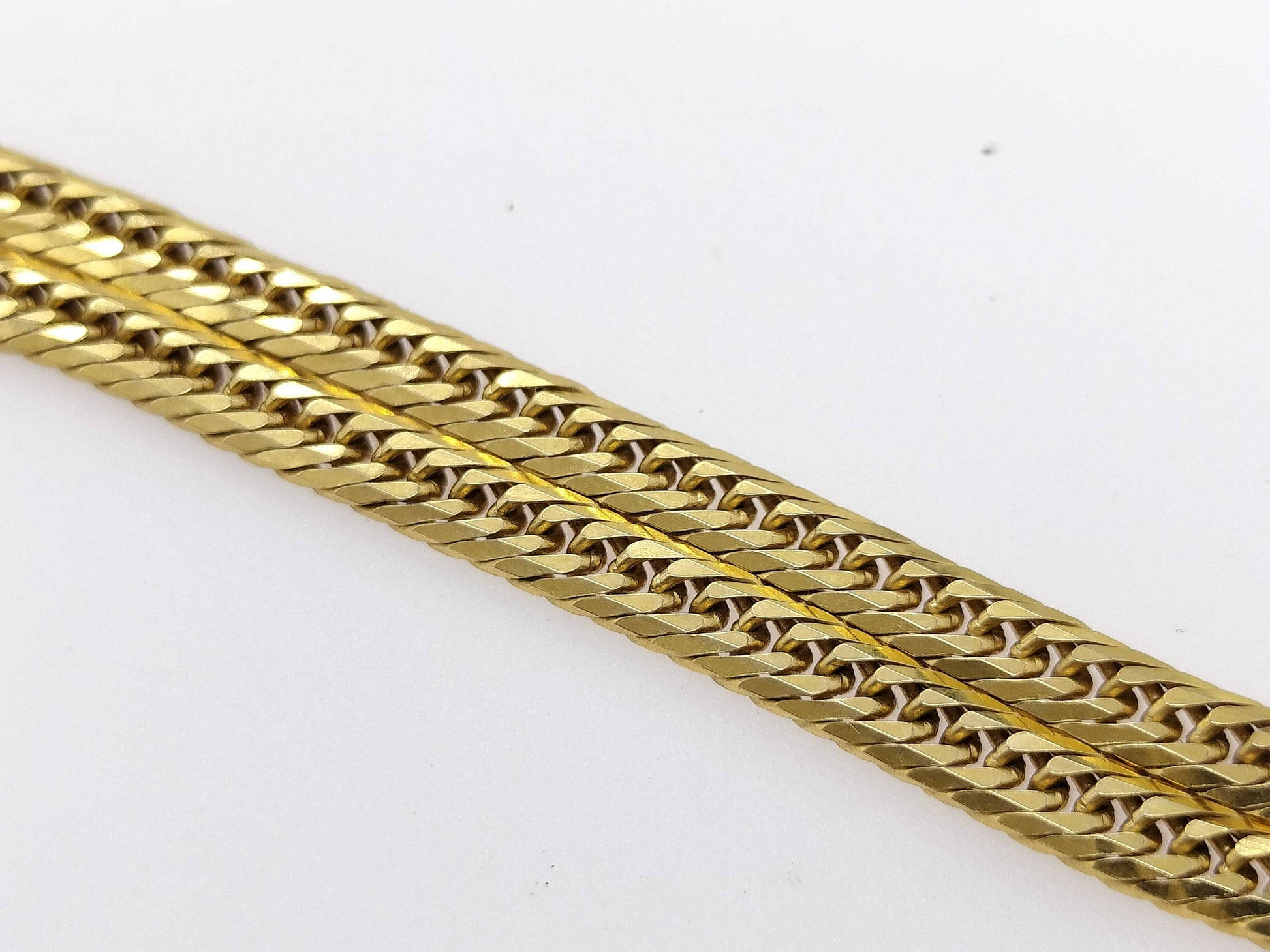 8-sided double 18K gold 10.4g bracelet/bangle 