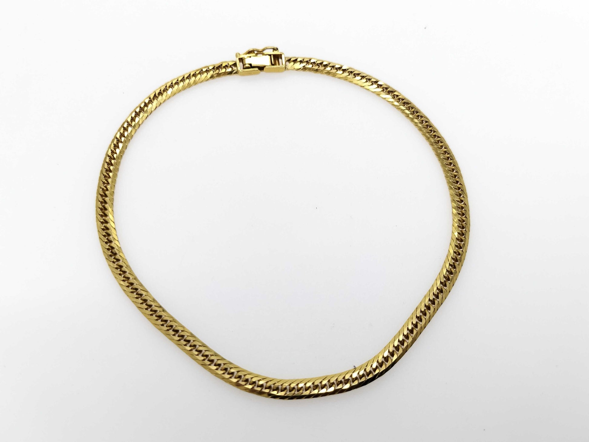8-sided double 18K gold 10.4g bracelet/bangle 