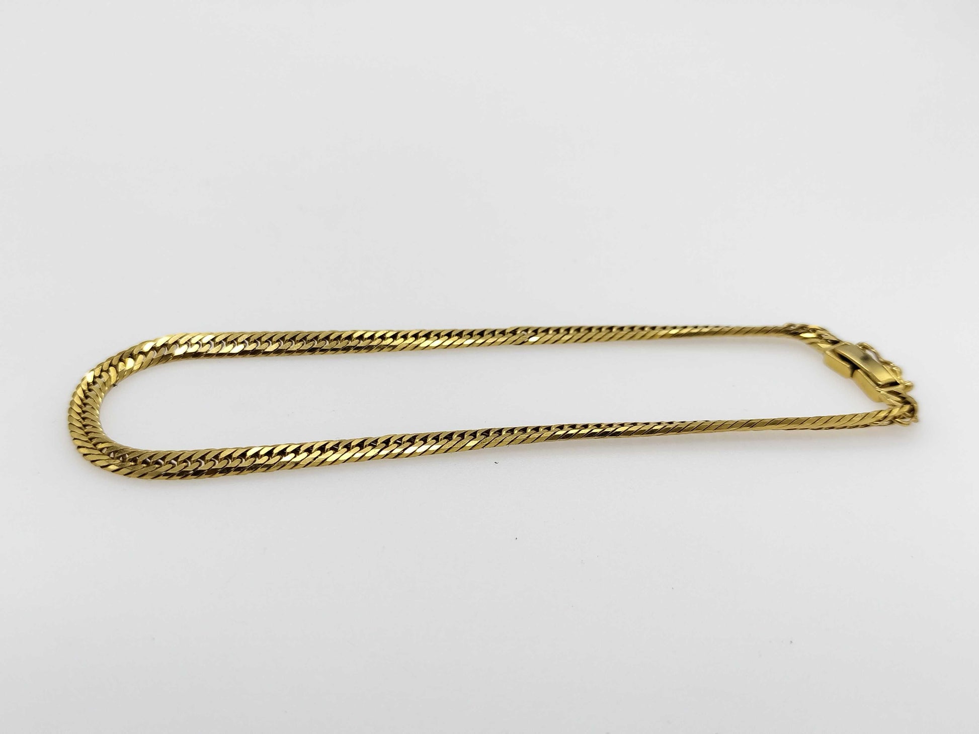 8-sided double 18K gold 10.4g bracelet/bangle 