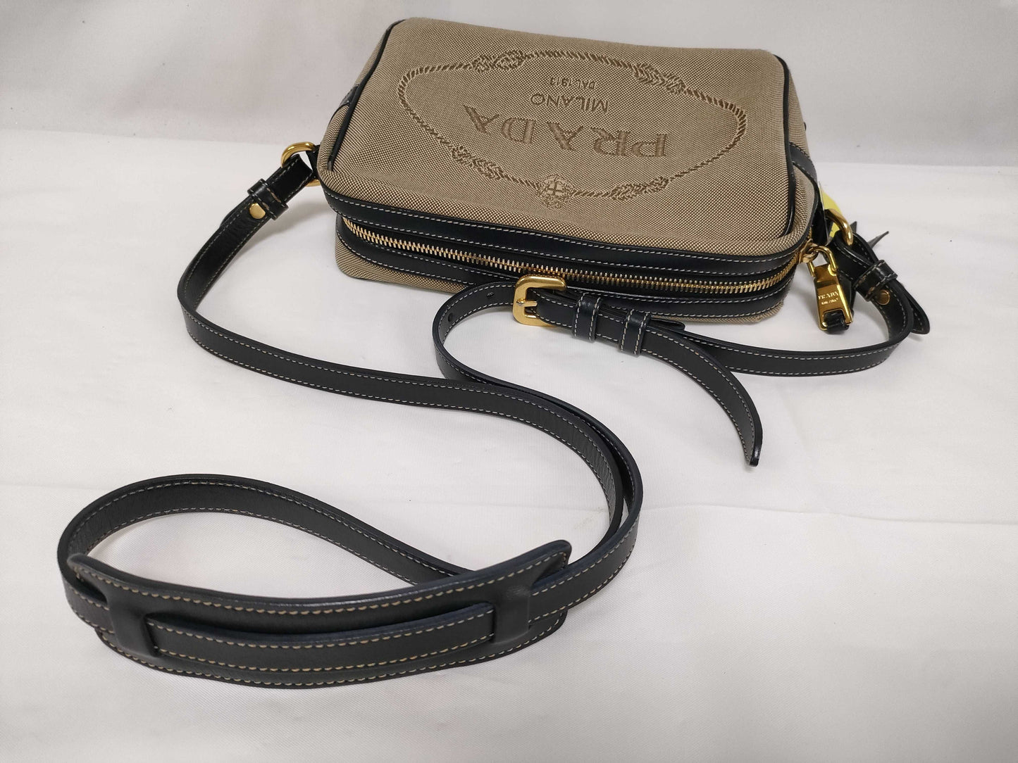 PRADA Jacquard Canvas Shoulder Bag