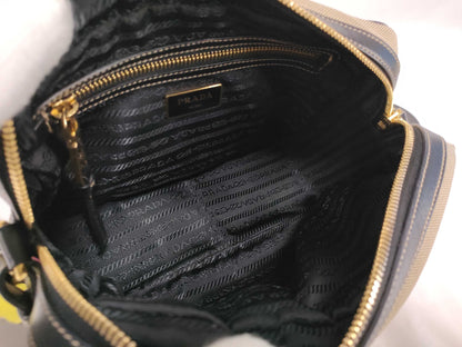 PRADA Jacquard Canvas Shoulder Bag