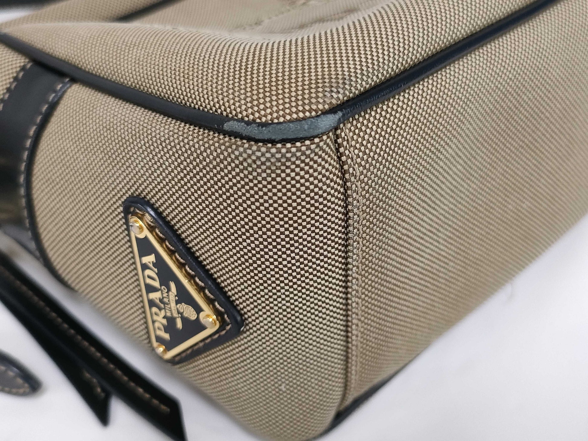 PRADA Jacquard Canvas Shoulder Bag