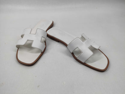 HERMES Chypre White Sandals