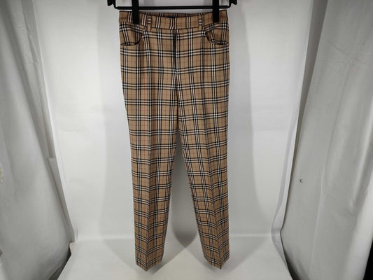 Burberrys Nova Check Straight Pants, Size 38