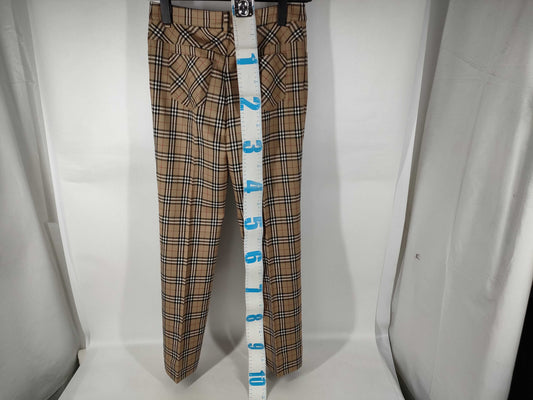 Burberrys Nova Check Straight Pants, Size 38