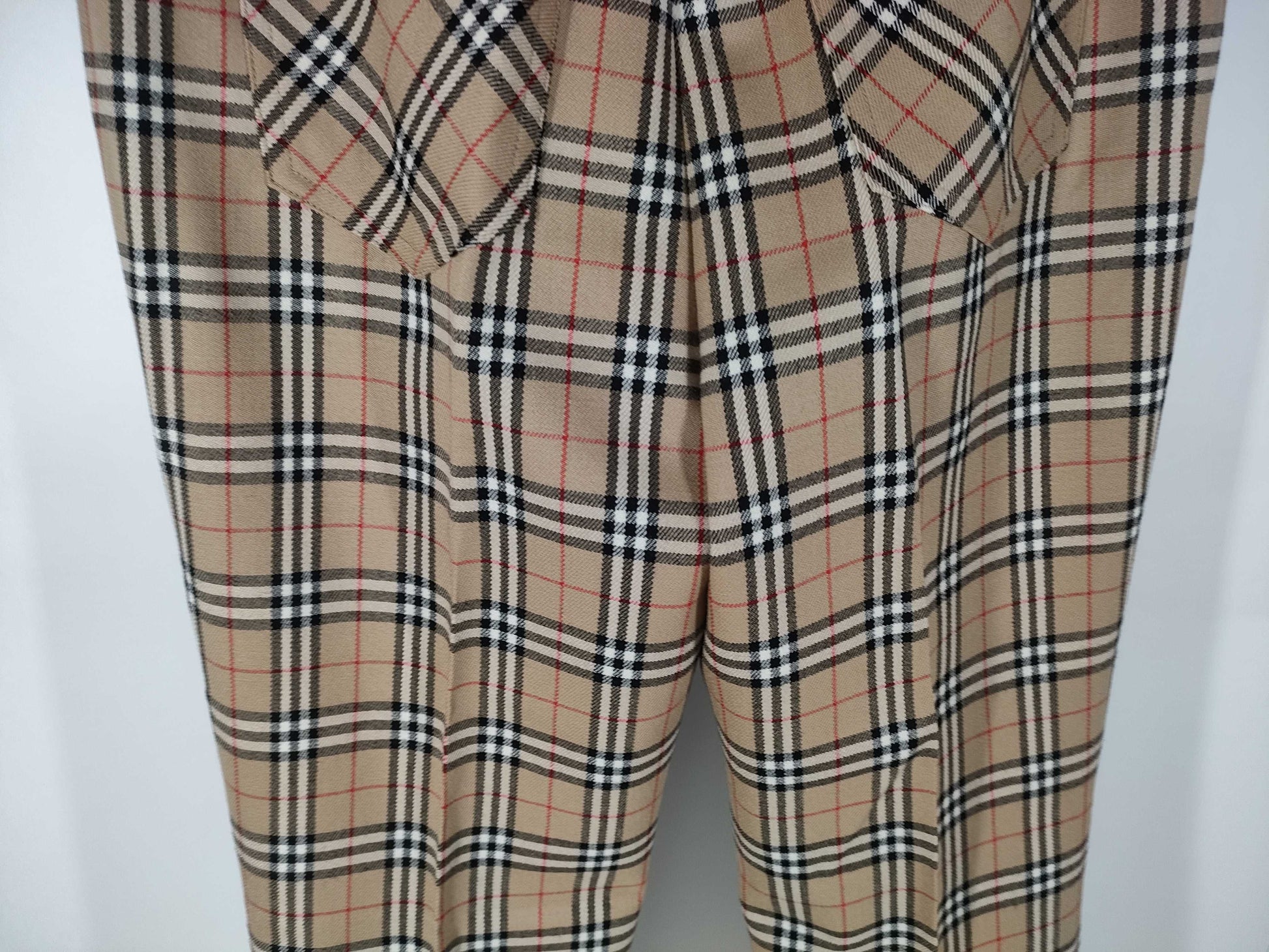 Burberrys Nova Check Straight Pants, Size 38