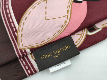 LOUIS VUITTON Bandeau Handle Me Bordeaux x Pink Scarf