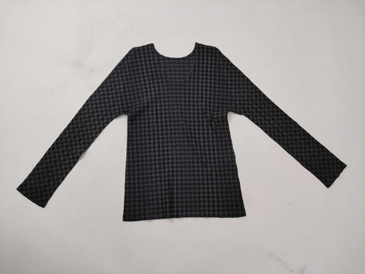 ISSEY MIYAKE Pleats Please Black Patterned Top