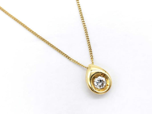 D 0.32ct K18 3.0g Necklace 