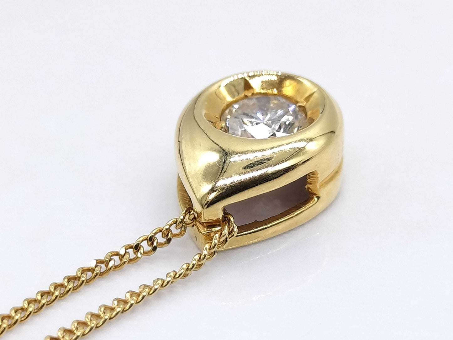 D 0.32ct K18 3.0g Necklace 