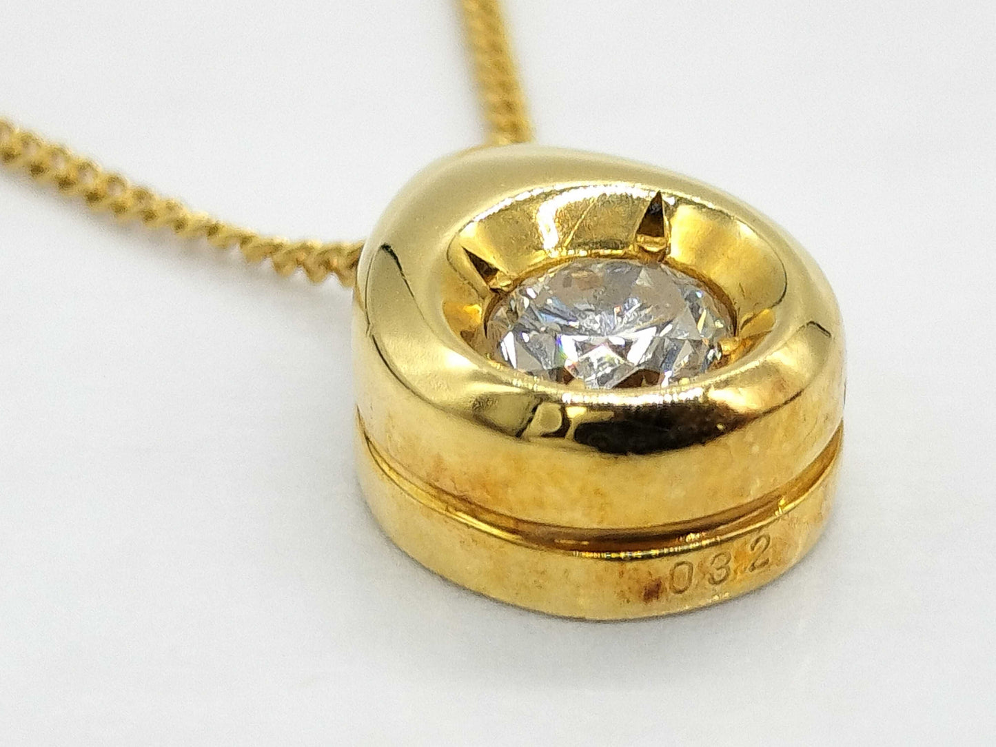D 0.32ct K18 3.0g Necklace 