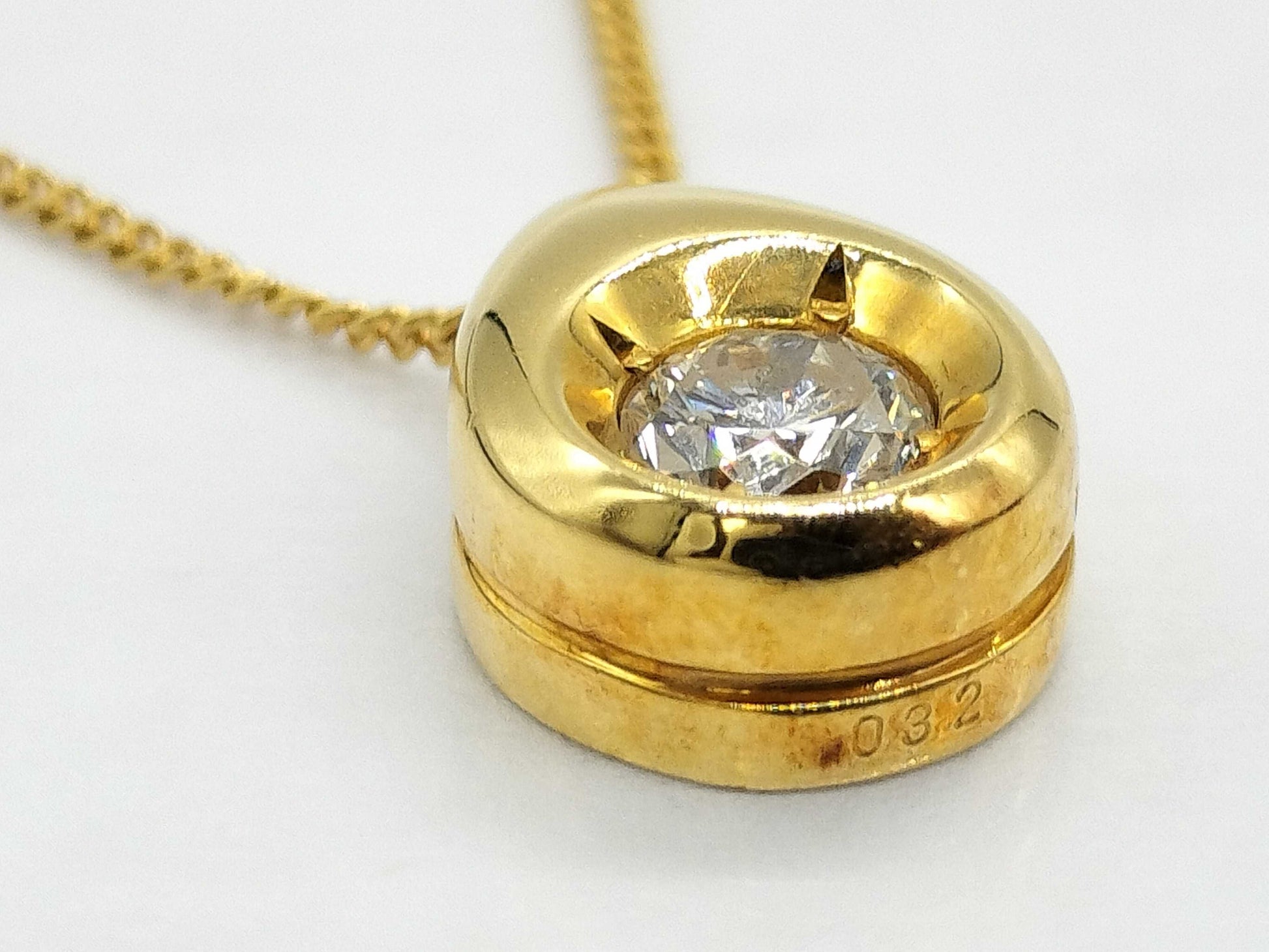 D 0.32ct K18 3.0g Necklace 