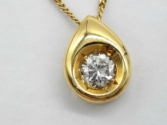 D 0.32ct K18 3.0g Necklace 